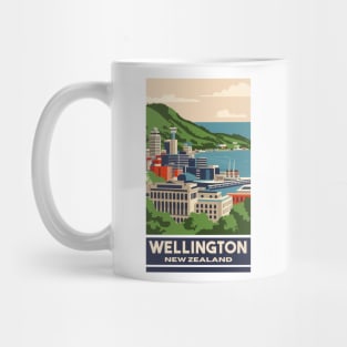 A Vintage Travel Art of Wellington - New Zealand Mug